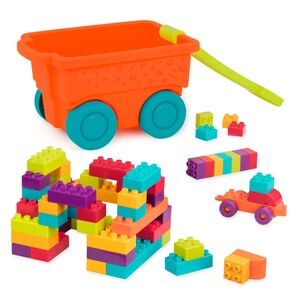 Battat locbloc wagon. 54 piece blocks+wagon